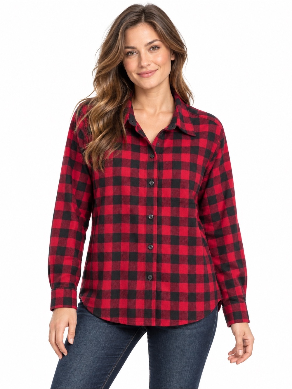 Lee Red and Black Buffalo Plaid Button-Down Shirt